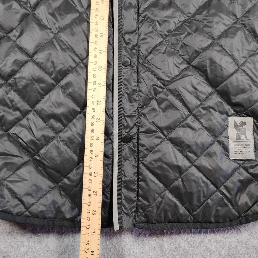 Chrome Industries Warm Workshirt Jacket Mens XL Black Orange Quilted Reversible